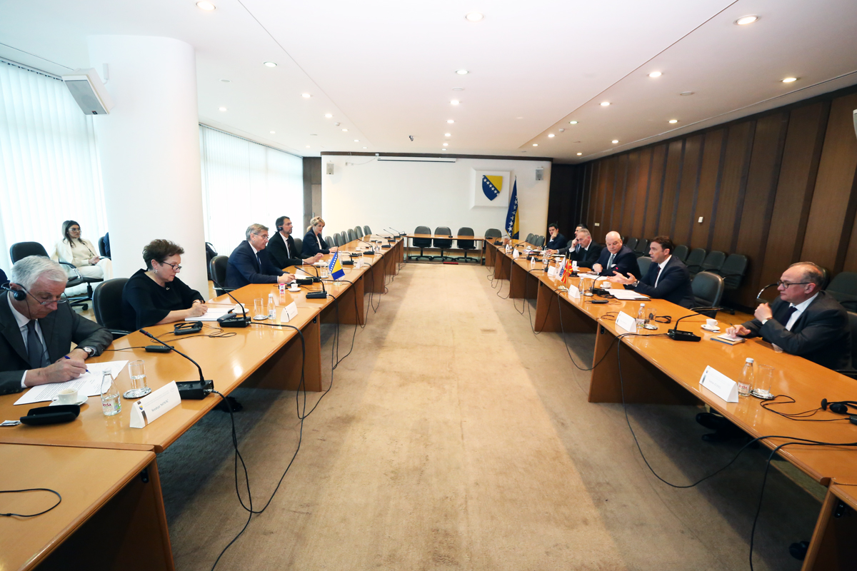 Members of the Collegium of the House of Representatives and the House of Peoples of the PA BiH spoke with the Chairman of the OSCE and the Minister of Foreign Affairs of North Macedonia